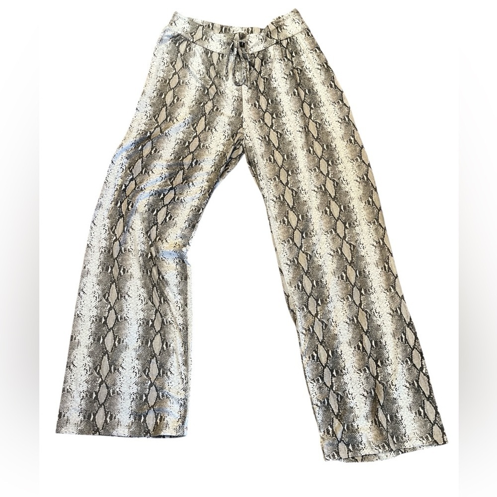 Vocal Beige and Brown Snake Print Lounge Pajama Pants NWT